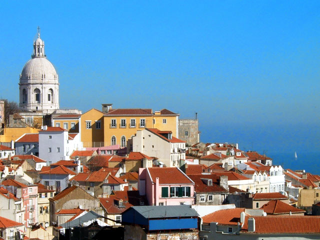 View over the old moorish district of Alfama in Lisbon