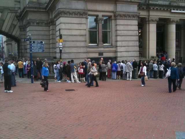 Queuing outside Birmingham museum